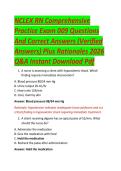 NCLEX RN Comprehensive &NewLine;Practice Exam 009 Questions &NewLine;And Correct Answers &lpar;Verified &NewLine;Answers&rpar; Plus Rationales 2026 &NewLine;Q&A Instant Download Pdf 