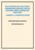 SOUTH CAROLINA REAL ESTATE EXAM &vert; COMPREHENSIVE EXAM PREP&comma; PRACTICE QUESTIONS&comma; CORRECT ANSWERS AND STUDY GUIDE