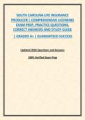 SOUTH CAROLINA LIFE INSURANCE PRODUCER &vert; COMPREHENSIVE LICENSING EXAM PREP&comma; PRACTICE QUESTIONS&comma; CORRECT ANSWERS AND STUDY GUIDE