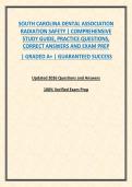 SOUTH CAROLINA DENTAL ASSOCIATION RADIATION SAFETY &vert; COMPREHENSIVE STUDY GUIDE&comma; PRACTICE QUESTIONS&comma; CORRECT ANSWERS AND EXAM PREP
