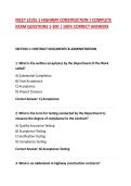 NICET LEVEL 1 HIGHWAY CONSTRUCTION &vert; COMPLETE EXAM QUESTIONS 1-300 &vert; 100&percnt; CORRECT ANSWERS 