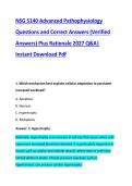 NSG 5140 Advanced Pathophysiology &NewLine;Questions and Correct Answers &lpar;Verified &NewLine;Answers&rpar; Plus Rationale 2027 Q&A&vert; &NewLine;Instant Download Pdf