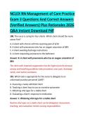 NCLEX RN Management of Care Practice &NewLine;Exam 3 Questions And Correct Answers &NewLine;&lpar;Verified Answers&rpar; Plus Rationales 2026 &NewLine;Q&A Instant Download Pdf 