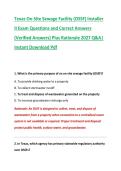 Texas On-Site Sewage Facility &lpar;OSSF&rpar; Installer &NewLine;II Exam Questions and Correct Answers &NewLine;&lpar;Verified Answers&rpar; Plus Rationale 2027 Q&A&vert; &NewLine;Instant Download Pdf