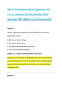 NYC DCAS Electrician Exam Questions and &NewLine;Correct Answers &lpar;Verified Answers&rpar; Plus &NewLine;Rationale 2027 Q&A&vert; Instant Download Pdf