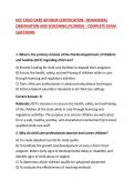 DCF CHILD CARE 40 HOUR CERTIFICATION - BEHAVIORAL OBSERVATION AND SCREENING &lpar;FLORIDA&rpar; - COMPLETE EXAM QUESTIONS