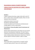 RELIAS MEDICAL SURGICAL TELEMETRY EXAM 2026&NewLine;COMPLETE PRACTICE QUESTIONS WITH CORRECT ANSWERS AND RATIONALES&NewLine;