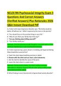 NCLEX RN Psychosocial Integrity Exam 3 &NewLine;Questions And Correct Answers &NewLine;&lpar;Verified Answers&rpar; Plus Rationales 2026 &NewLine;Q&A Instant Download Pdf 
