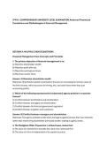 TFM11&colon; COMPREHENSIVE UNIVERSITY LEVEL EXAMINATION Advanced Theoretical &NewLine;Foundations and Methodologies in Financial Management 