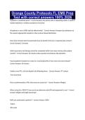 Orange County Protocols FL EMS Prep Test with correct answers 100&percnt; 2026