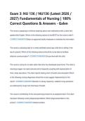 Exam 3&colon; NU 136 &sol; NU136 &lpar;Latest 2026 &sol; &NewLine;2027&rpar; Fundamentals of Nursing &vert; 100&percnt; &NewLine;Correct Questions & Answers - Galen