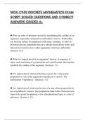 WGU C959 DISCRETE MATHEMATICS EXAM&NewLine;SCRIPT SOLVED QUESTIONS AND CORRECT&NewLine;ANSWERS GRADED A&plus;