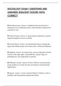 SOCIOLOGY EXAM 1 QUESTIONS AND&NewLine;ANSWERS 2026&sol;2027 SOLVED 100&percnt;&NewLine;CORRECT