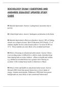 SOCIOLOGY EXAM 1 QUESTIONS AND&NewLine;ANSWERS 2026&sol;2027 VERIFIED SOLUTIONS&NewLine;