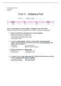 SCH3U Grade 11 Chemistry Unit 3 Solutions Test &vert;Complete Questions and Worked Answers &vert; Ontario Virtual School &vert; 2026&period;