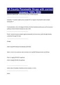 LA County Paramedic Drugs with correct answers 100&percnt; 2026