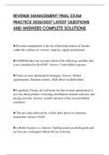 REVENUE MANAGEMENT FINAL EXAM&NewLine;PRACTICE 2026&sol;2027 LATEST QUESTIONS&NewLine;AND ANSWERS COMPLETE SOLUTIONS&NewLine;