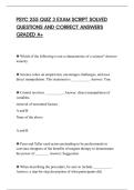PSYC 255 QUIZ 3 EXAM SCRIPT SOLVED&NewLine;QUESTIONS AND CORRECT ANSWERS&NewLine;GRADED A&plus;