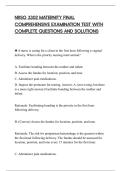 NRSG 3302 MATERNITY FINAL&NewLine;COMPREHENSIVE EXAMINATION TEST WITH&NewLine;COMPLETE QUESTIONS AND SOLUTIONS