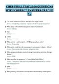 CHEP FINAL TEST 2026 QUESTIONS WITH CORRECT ANSWERS GRADED A&plus;