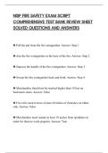 NISP FIRE SAFETY EXAM SCRIPT&NewLine;COMPREHENSIVE TEST BANK REVIEW SHEET&NewLine;SOLVED QUESTIONS AND ANSWERS