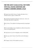 NISP FIRE SAFETY EXAM ACTUAL TEST PAPER&NewLine;WITH FULL SOLVED QUESTIONS AND&NewLine;CORRECT ANSWERS GRADED A PLUS