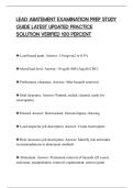LEAD ABATEMENT EXAMINATION PREP STUDY&NewLine;GUIDE LATEST UPDATED PRACTICE&NewLine;SOLUTION VERIFIED 100 PERCENT
