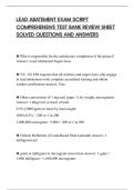 LEAD ABATEMENT EXAM SCRIPT&NewLine;COMPREHENSIVE TEST BANK REVIEW SHEET&NewLine;SOLVED QUESTIONS AND ANSWERS