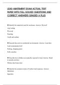 LEAD ABATEMENT EXAM ACTUAL TEST&NewLine;PAPER WITH FULL SOLVED QUESTIONS AND&NewLine;CORRECT ANSWERS GRADED A PLUS