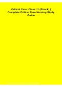 Critical Care Class 11 Shock Complete Critical Care Nursing Study Guide 2026&sol; 2027