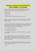 Nursing 113 Final Exam QUESTIONS &NewLine;AND CORRECT ANSWERS