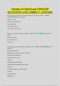 Nursing 113 Final Exam UPDATED &NewLine;QUESTIONS AND CORRECT ANSWERS