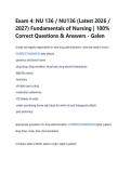 NU 136 &sol; NU136 Exam 1&comma; 2&comma; 3&comma; 4 Package Deal &lpar;PDF&rpar; &vert; &lbrack;2026&rsqb; Nursing Fundamentals &vert; Exam Questions