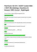 Final Exam&colon; SCI 251 &sol; SCI251 &lpar;Latest 2026 &NewLine;&sol; 2027&rpar; Microbiology &vert; Questions & &NewLine;Answers 100&percnt; Correct - Nightingale