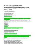 SCI225 &sol; SCI 225 Final Exam&colon; &NewLine;Pathophysiology &vert; Nightingale &vert; Latest &NewLine;2026 &sol; 2027 