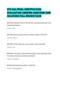 RTE 1503 FINAL CERTIFICATION&NewLine;EVALUATION VERIFIED QUESTIONS AND&NewLine;SOLUTIONS FULL REVIEW PACK&NewLine;