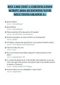 RTE 1503 TEST 1 CERTIFICATION&NewLine;SCRIPT 2026 QUESTIONS WITH&NewLine;SOLUTIONS GRADED A&plus;&NewLine;