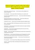 Arkansas Property & Casualty Practice Exam with all Correct & 100&percnt; Verified Answers &vert;Actual Complete Update &vert;Already Graded A&plus;