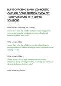 NURSE COACHING BOARD 2026 HOLISTIC CARE AND COMMUNICATION REVIEW SET TESTED