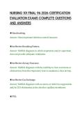 NURSING 101 FINAL 96 2026 CERTIFICATION EVALUATION EXAMS COMPLETE QUESTIONS AND