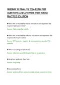 NURSING 101 FINAL 96 2026 EXAM PREP QUESTIONS AND ANSWERS VIEW AHEAD