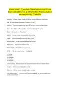 Massachusetts Property & Casualty Insurance License Exam with all Correct & 100&percnt; Verified Answers &vert;Latest Version &vert;Already Graded A&plus;