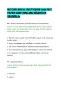 RUTGERS BIO 117 STUDY GUIDE 2026 TEST&NewLine;PAPER QUESTIONS AND SOLUTIONS&NewLine;GRADED A&plus;&NewLine;
