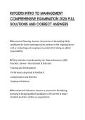 RUTGERS INTRO TO MANAGEMENT&NewLine;COMPREHENSIVE EXAMINATION 2026 FULL&NewLine;SOLUTIONS AND CORRECT ANSWERS&NewLine;