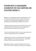 RUTGERS INTRO TO MANAGEMENT&NewLine;EXAMINATION TEST 2026 QUESTIONS AND&NewLine;SOLUTIONS GRADED A&plus;