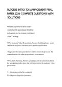 RUTGERS INTRO TO MANAGEMENT FINAL&NewLine;PAPER 2026 COMPLETE QUESTIONS WITH&NewLine;SOLUTIONS&NewLine;
