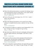 RWST016 ACTUAL EXAM PAPER 2026&NewLine;QUESTIONS WITH ANSWERS GRADED A&plus;