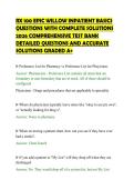 RX 100 EPIC WILLOW INPATIENT BASICS&NewLine;QUESTIONS WITH COMPLETE SOLUTIONS&NewLine;2026 COMPREHENSIVE TEST BANK&NewLine;DETAILED QUESTIONS AND ACCURATE&NewLine;SOLUTIONS GRADED A&plus;