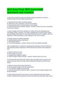 Med Surg Final HESI &lpar;corrected&rpar; Questions and Answers