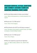 RYANAIR SURVIVAL ACTUAL QUESTIONS&NewLine;AND CORRECT ANSWERS COMPLETE&NewLine;AVIATION TRAINING STUDY GUIDE
